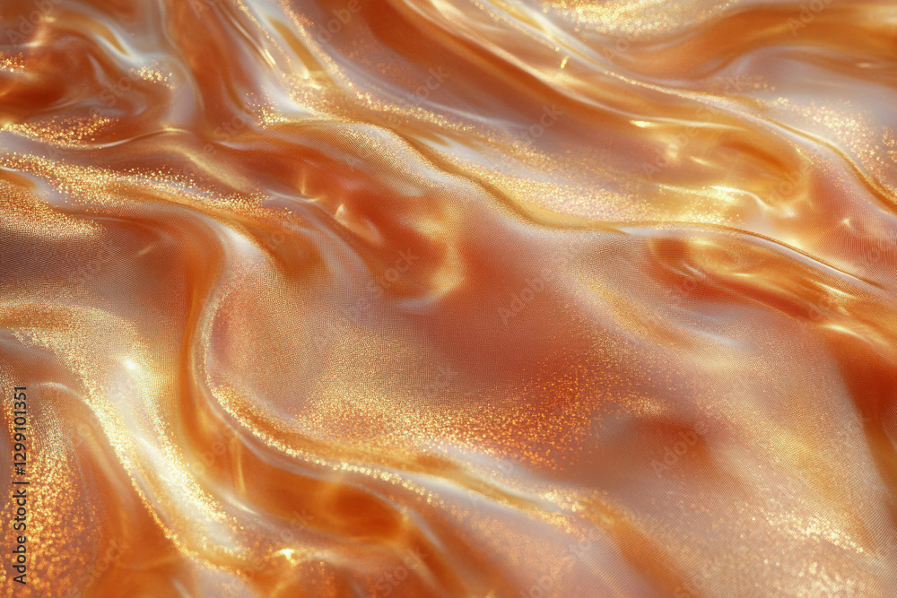 Poster abstract image of flowing, shimmering, golden fabric with subtle highlights and texture.