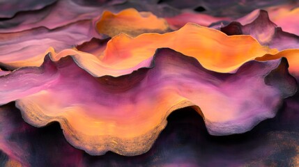 Abstract Purple Orange Wave Fabric Texture Background
