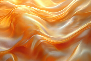 Obraz premium Luxurious golden silk fabric, soft waves and folds, elegant texture, shimmering light.