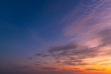 Clouds and sky in the morning,Exotic sunset and soft pink clouds of pastel tones. Scenic image of textured sky. Perfect summertime wallpaper. Bright epic sky. 