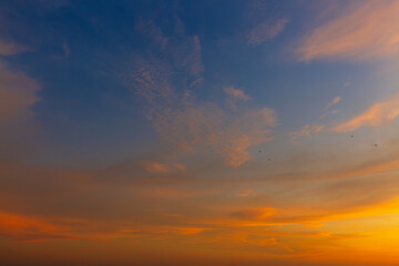 Clouds and sky in the morning,Exotic sunset and soft pink clouds of pastel tones. Scenic image of textured sky. Perfect summertime wallpaper. Bright epic sky. 