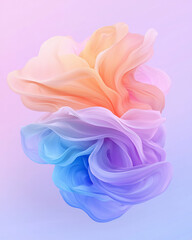 Surreal overhead perspective of a brain-like structure fused with flowing watercolor gradients,