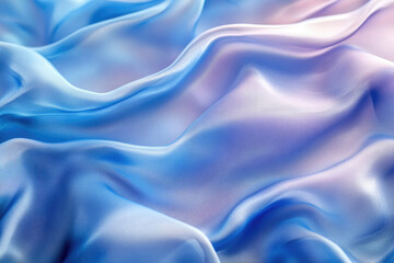 Fototapeta premium Soft, flowing pastel blue silk fabric with gentle waves and iridescent sheen.