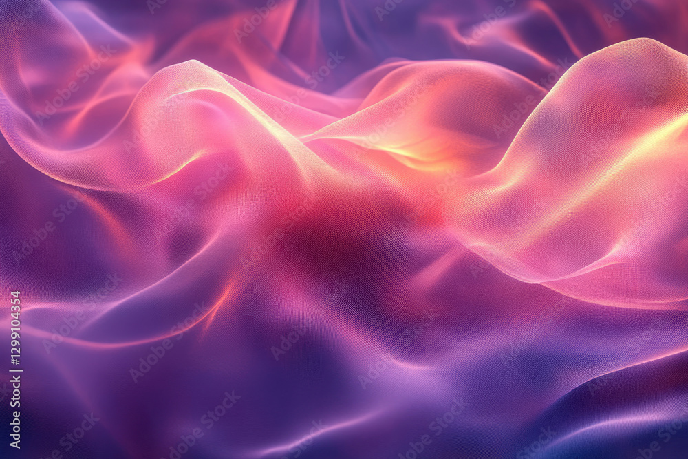 Poster abstract image of flowing fabric with vibrant pink and purple hues, creating a dreamy, ethereal mood