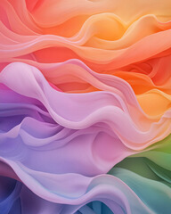 Energetic pop-art style capturing multiple layered fluid arcs, each with distinct color blocks,