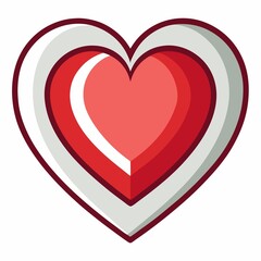 red heart illustration on white background 