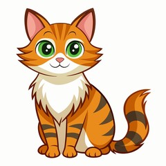 A cute cat illustration on white background
