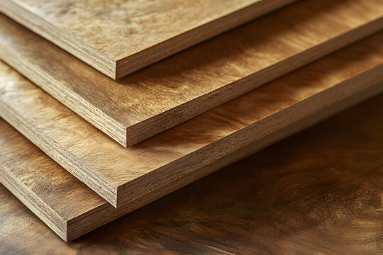 primer plano de tableros de madera apilados carpinter&iacute;a