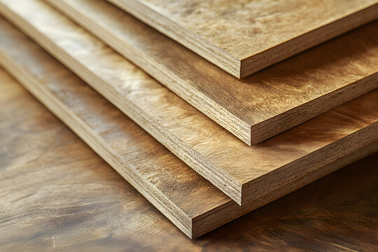 primer plano de tableros de madera apilados carpinter&iacute;a