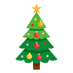 Christmas tree  illustration on white background