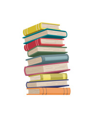 Stack of books. Vector color illustration.