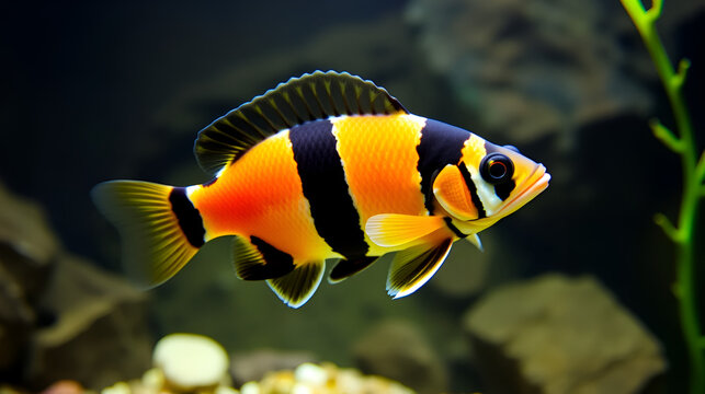 Clown loach tiger botia catfish Botia macracanthus aquarium fish