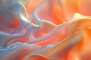 Obraz premium Soft, flowing pastel fabric drapes in gentle waves, creating a serene and dreamy aesthetic.