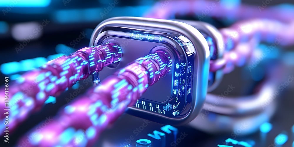 Poster quantum encryption data transfer visualization digital realm abstract image futuristic environment c