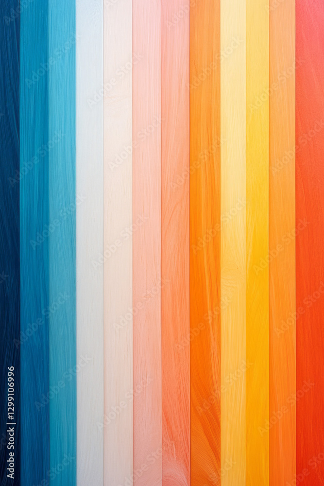 Aufkleber minimalist arrangement with a smooth vertical rainbow gradient, subtle grain texture, strong