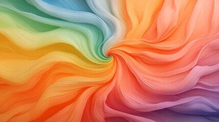 Fototapeta premium Energetic swirl of saturated color bands converging at the center, each band fading into the next,