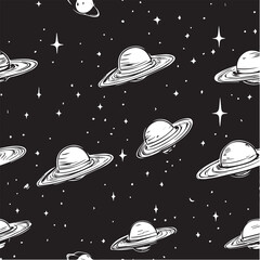 Illustration vector of Space Seamless Pattern
