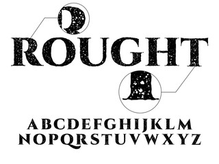 A rough vintage serif font template with a classic and distressed look. Perfect for logos, branding, posters, and retro designs. Fully editable vector format. High-quality typography asset.