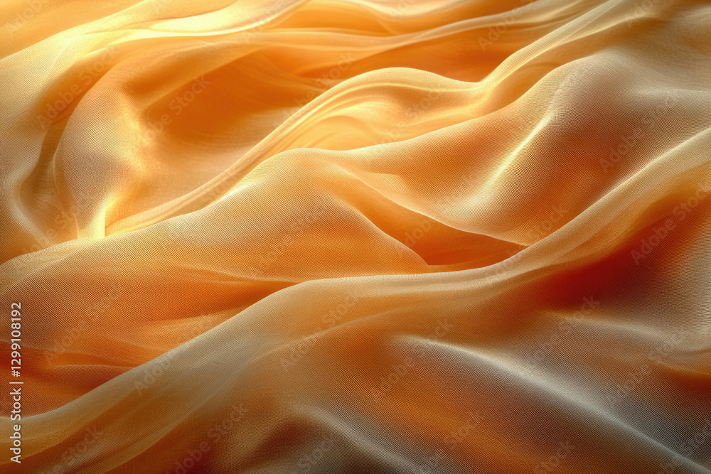 Poster draped amber fabric, showcasing its soft texture and subtle sheen.