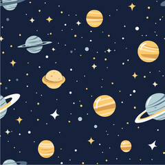 Illustration vector of Space Seamless Pattern