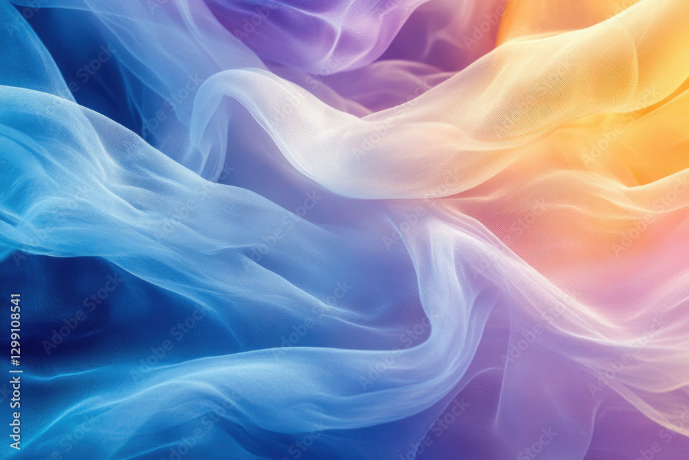 Aufkleber abstract image of flowing pastel-colored sheer fabric, creating a dreamy and ethereal mood.