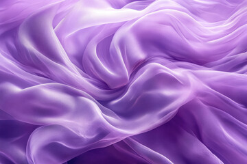 Obraz premium Draped lilac chiffon fabric, soft folds and gentle light, luxurious texture.