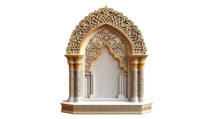 Elegant Islamic Archway Intricate Design Golden Accents