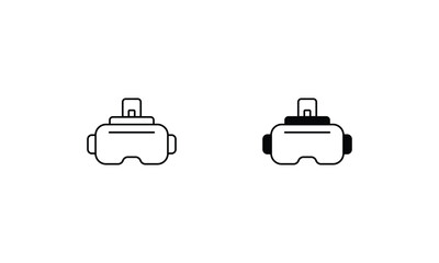 Obraz premium Vr Glasses icons set line and glyph vector icon
