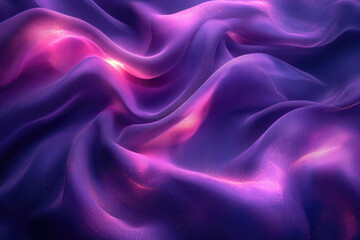 Obraz premium Draped purple fabric with glowing pink highlights, creating a luxurious and ethereal texture.