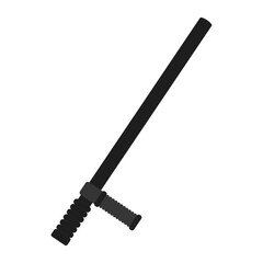 Black police baton for law enforcement and security concepts. Suitable for designs related to police, security, crime, and justice themes.