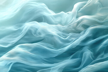 Obraz premium Soft, flowing light blue fabric creates elegant, ethereal waves and textures.