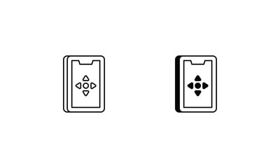 Controller icons set line and glyph vector icon