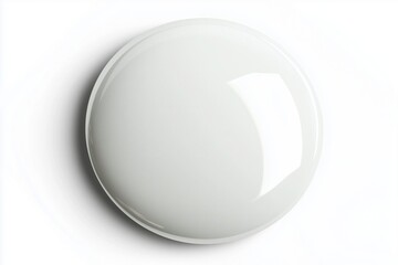 Round glance 3d sticker glued to the white wall. Abstract mock up design. Abstract template banner.
