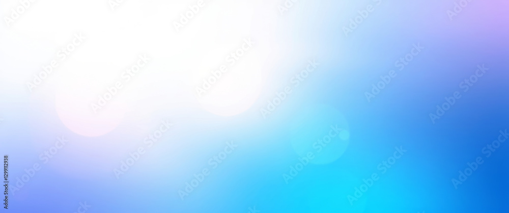 Poster light blue and white background creates soft pastel gradient with lens flare effect