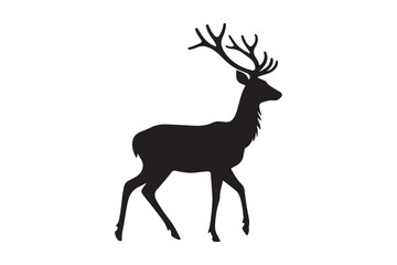 Deer Silhouette Vector Wildlife Illustration for Nature Designs