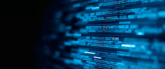 Programming code running on lcd screen showing digits changing fast