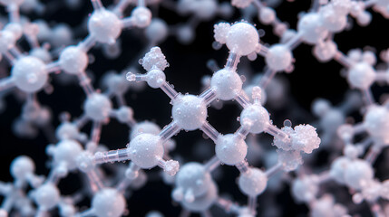 polydimethylsiloxane molecular structure 3d, flat model, silicon, structural chemical formula view from a microscope