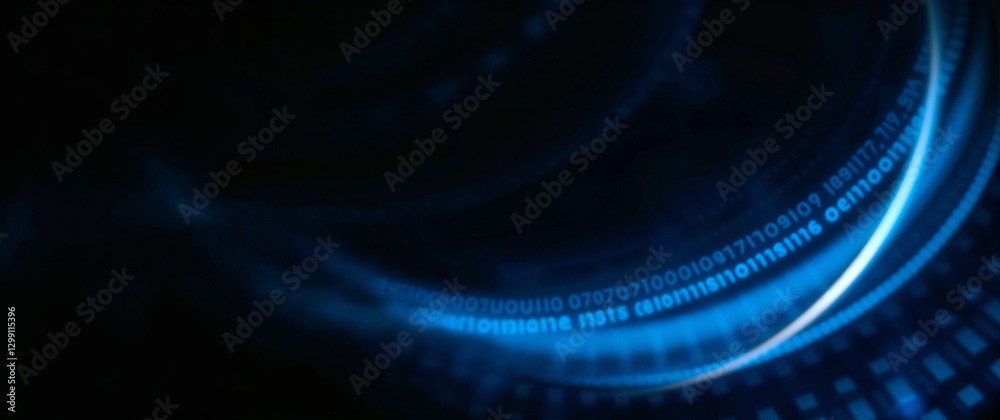 Leinwandbilder binary code forming a glowing circle in digital space