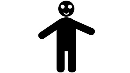 happy mood Man icon, png isolated, Monochrome icon