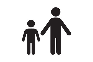 Father and Child Stick Figure Icon for Family Concept Design