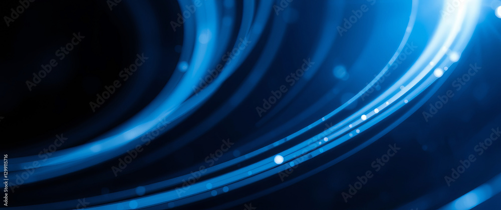 Sticker abstract blue swirling light trails creating a dynamic background