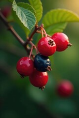 Obraz premium Dark brown terebinth berry clusters on a branch, nature, earthy tones
