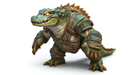 Fototapeta premium Armored Crocodile Warrior