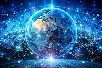 Global network digital world futuristic technology cyber space internet connections network artificial intelligence blockchain innovation connectivity milkyhexddway Backgrounds advertising metallic