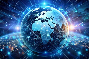 Global network digital world futuristic technology cyber space internet connections network artificial intelligence blockchain innovation connectivity milkyhexddway Backgrounds advertising metallic