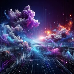 Fototapeta premium Metaverse Tech Nebulae 