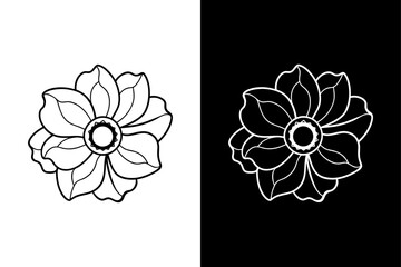 Anemone flower icon vector on White Background ,Vector Art Illustration on white background.