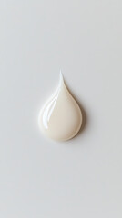 Fototapeta premium Lotion droplet on smooth surface showcasing light reflection and texture. Perfect for cosmetics, skincare, or product demonstration. Minimalist and clean.