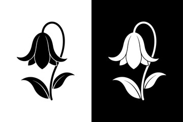 Bluebell flower icon vector on White Background ,Vector Art Illustration on white background.