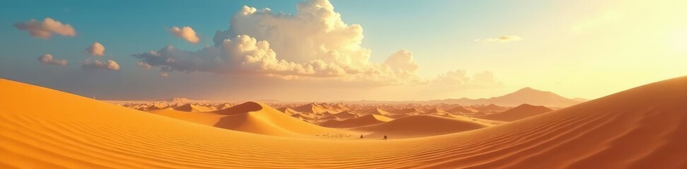 Desierto amarillo con un cohetes en el horizonte, desierto, humo, nubes